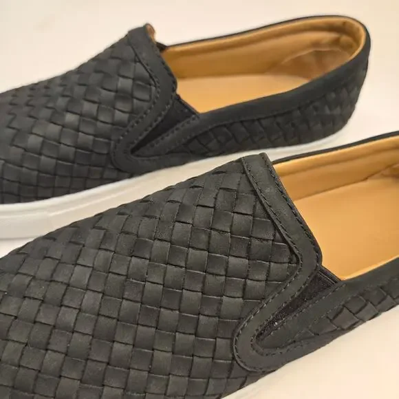 Quince Black Handwoven Leather Slip-On Sneakers Flats Comfort Shoes – Size 8 - Picture 5 of 8